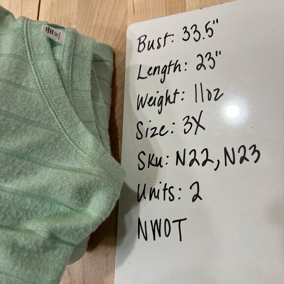 BP. Ribbed Long Sleeve Ribbed Boxy Tee Top Mint Green Size 3X NWOT - Picture 7 of 7